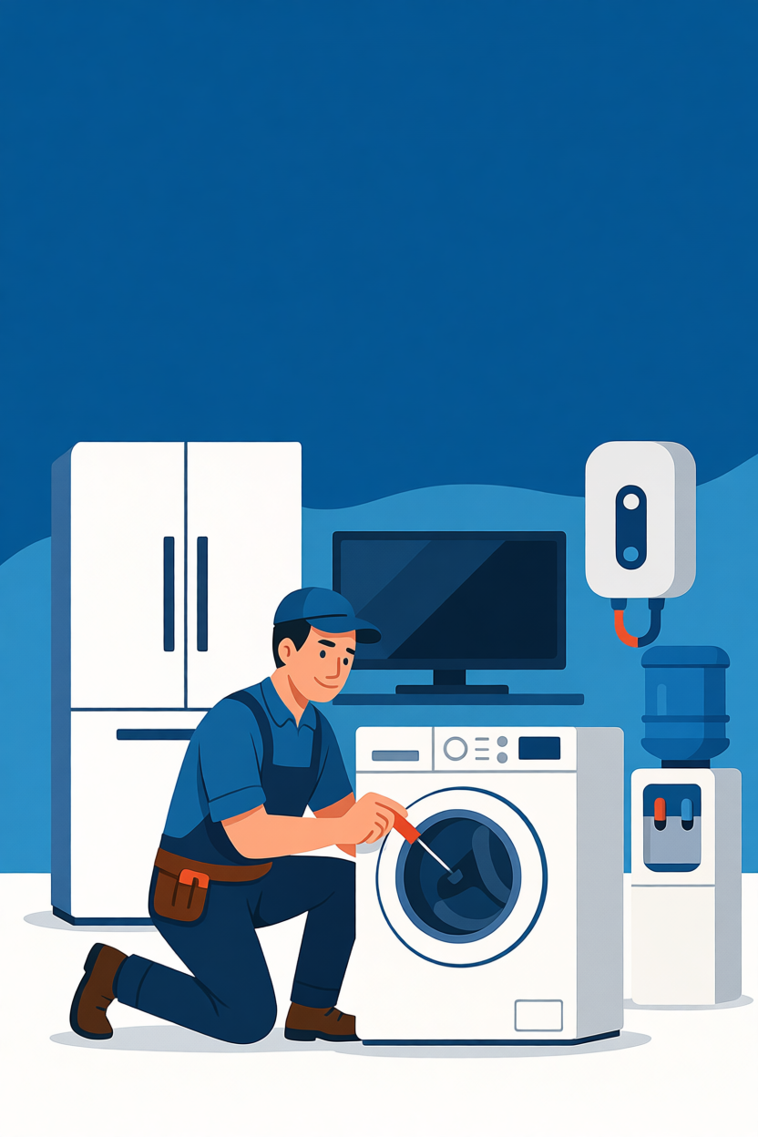 Técnico reparando electrodomésticos